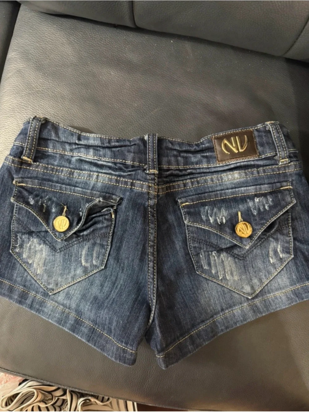 Dark Indigo Denim Cutoff Jean Shorts - Women